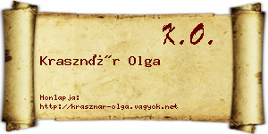 Krasznár Olga névjegykártya